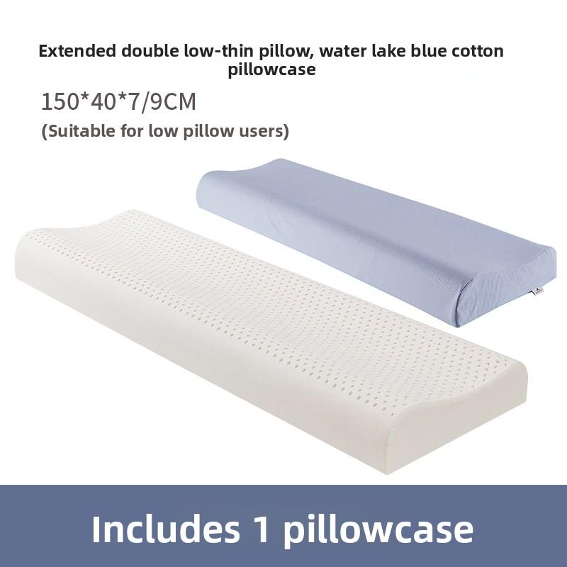 Natural Latex Long Pillow Double Size Extended Children Couples Massage Neck Support Bedding Accessories Soft Hard Adjustable
