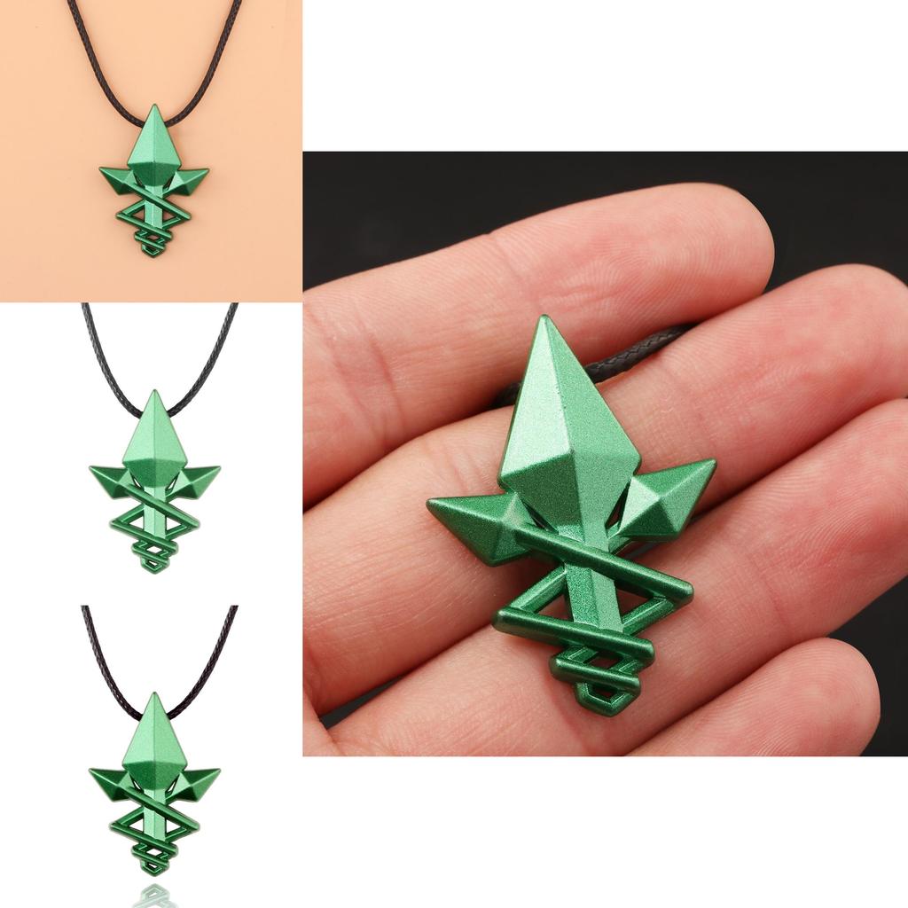 Mushoku Tensei Jobless Reincarnation Green Arrow Necklace With Alloy Pendant For Cosplay Fans