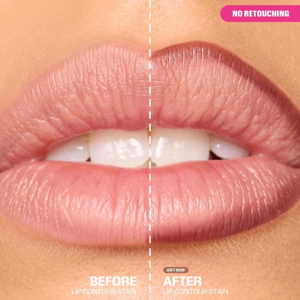 Huda Beauty Lip Contour Lip Stain For 12 Hour Wear 0.03 Oz 1 Ml Soft Nude Neutral Brown