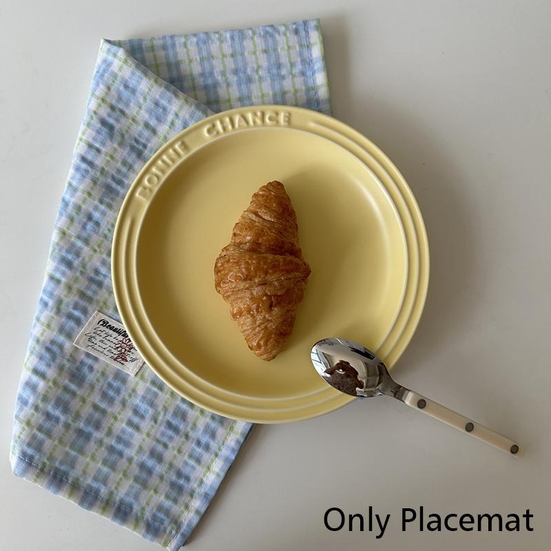 1PC Blogger Same Napkins Table Mat Checkered Tablemats Ins Plaid Tablecloth Home Decoration Accessories 35x50cm