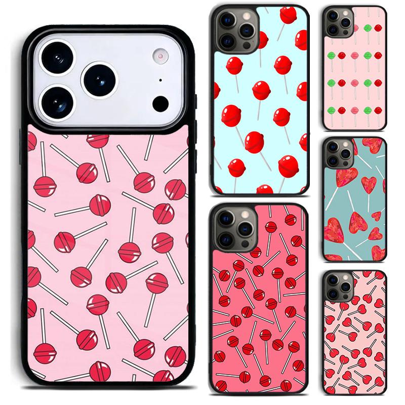 Чехол для телефона с красными леденцами для iPhone 17 16 15 Pro Max Air 14 13 12 11 Plus Ударопрочный Capa Cover