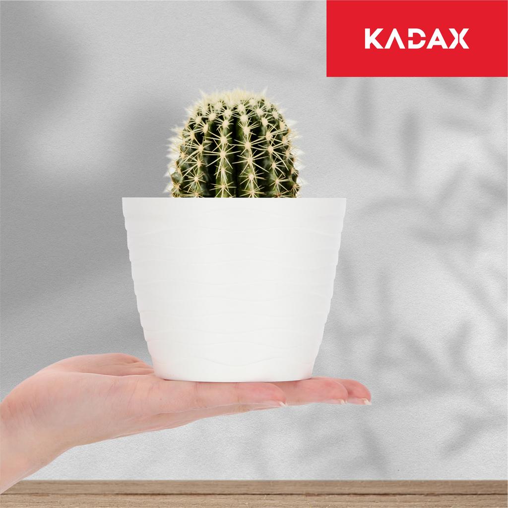 KADAX Doniczka Donica Osłonka Na Kwiaty Biała Okrągła 11cm Plastikowa