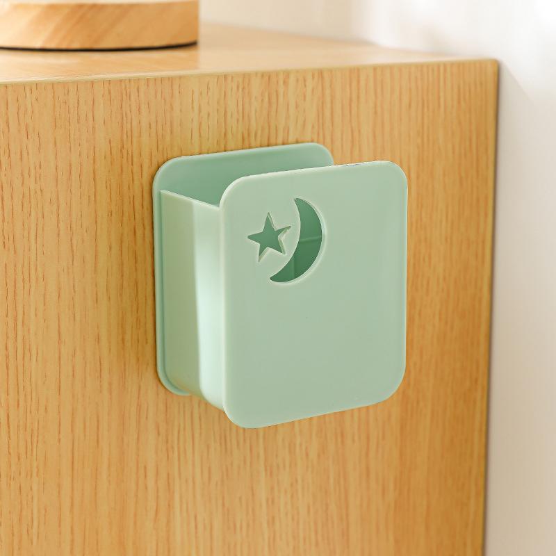 1Pcs Remote Control Storage Box, No Punching Remote Control Bracket, Wall Mounted Bracket, Charging Bedside Container Holder