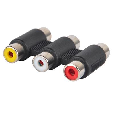 3 RCA AV Гнездо-Гнездо Аудио Видео Соединитель Адаптер Удлинительный Кабель Компонент
