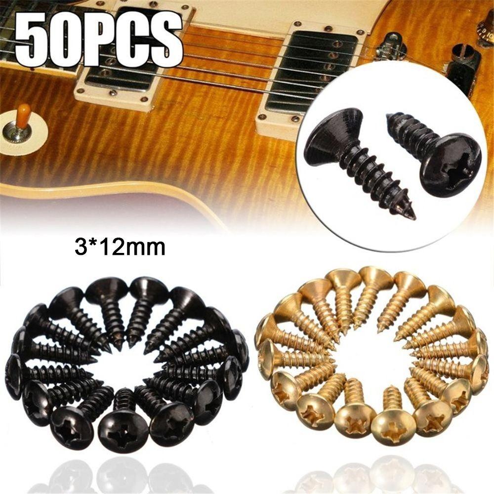 3*12 мм фиксированный винт золотой черный серебряный гитарный бас-гитарный пикгард винты электрогитарные винты