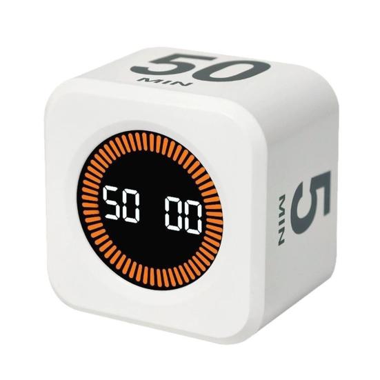 Цифровой кубический таймер Помодоро Визуальный таймер для учебы, фитнеса, обратного отсчета, продуктивности с технологией автопереворота, бесшумной работой, вибрацией