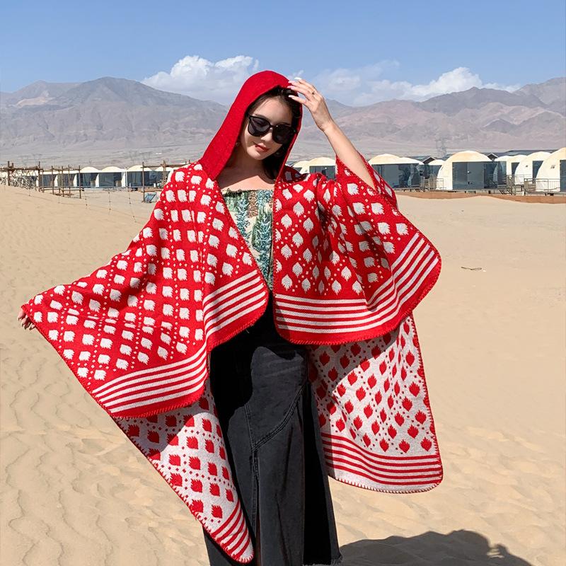 Дышащая, теплая и универсальная домашняя, осенне-зимняя женская шаль для путешествий, толстый плащ, одеяло с кондиционером