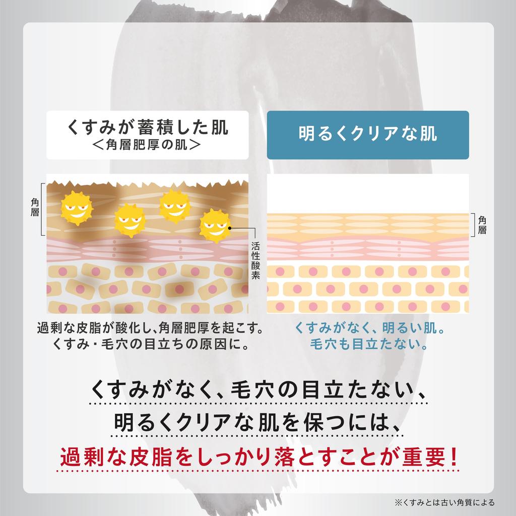 ONE BY KOSE Face Wash Pore Double Black Washer Body 140 г Sebum Dullness Dead Skin Clay