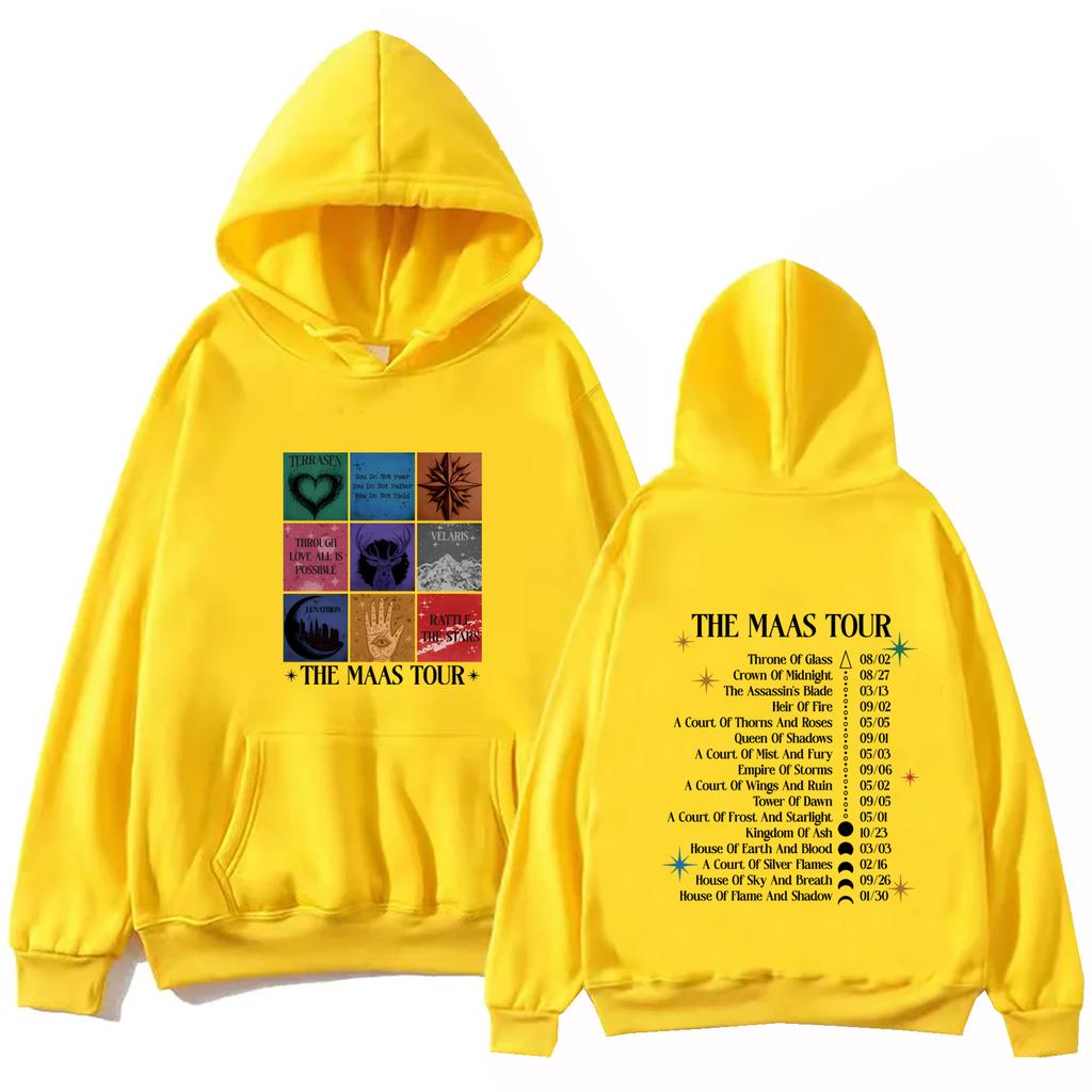 Сара Дж. Маас Тур Маас Подарок для фанатов музыки Толстовка с длинным рукавом с принтом для женщин и мужчин Повседневная толстовка Весна и Лето