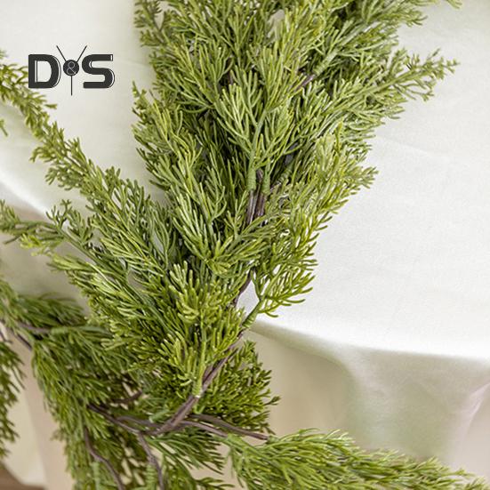 Рождественская гирлянда из искусственной зелени, гирлянда из лозы, зимнее украшение из искусственной сосновой лозы для каминной полки, лестницы, стола, декор