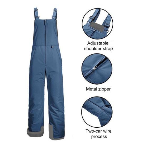 Waterproof Ski Pants Women Ski Bib Insulated Overalls Thickened Adjustable Shoulder Strap