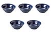 Set of 5 Chrysanthemum and Blue Small Bowls X Banko Ware Earthenware Banko Setomonohonpo [13 5cm] Pots, Ware,