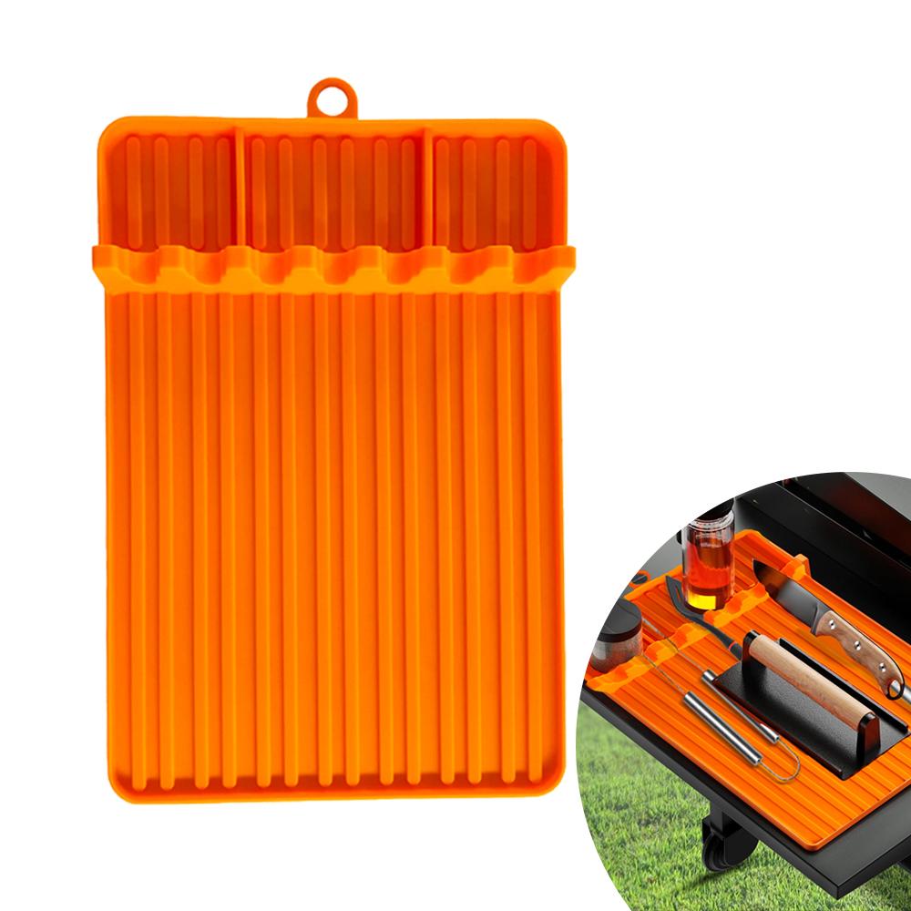 Silicone Griddle Tools Mat for Blackstone,Spatula Mat with Drip Pad Grill Mat,Side Shelf Mat for Blackstone Food Grade Grill BBQ