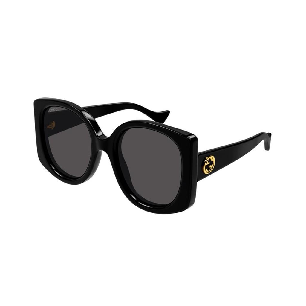 Gucci Gray Lens Irregular Frame Sunglasses Women sunglasses Black GG1257S-001