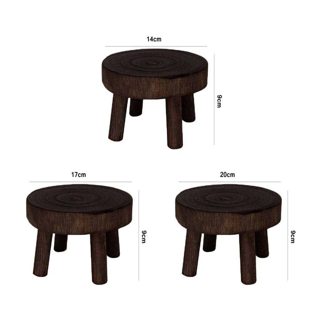 Indoor Outdoor Display Succulent Flower Pot Base Wooden Stool Plant Stand Shelf Flower Pot Holder