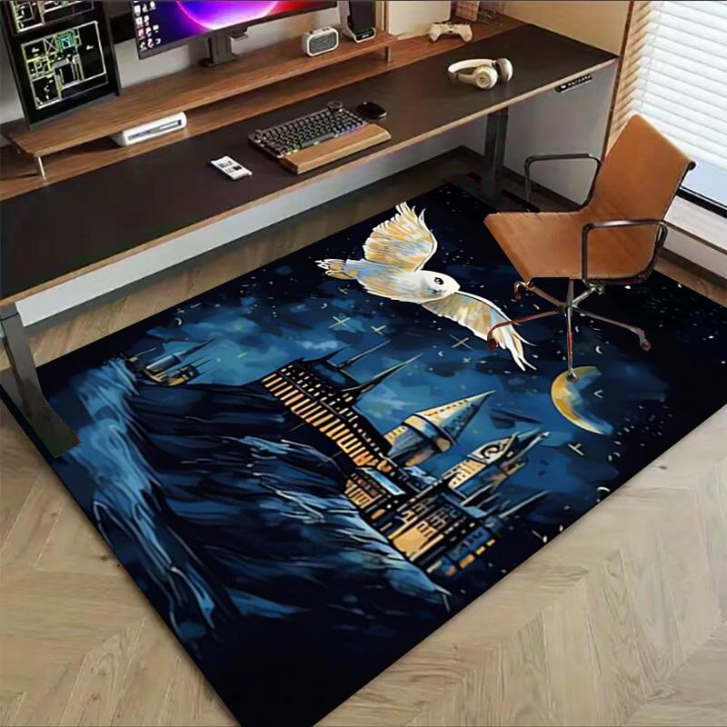 Ковер Harry Potter Hogwarts Night для игровой комнаты, спальни, гостиной, дивана, домашнего декора, детский коврик для игровой зоны, нескользящий коврик для пола