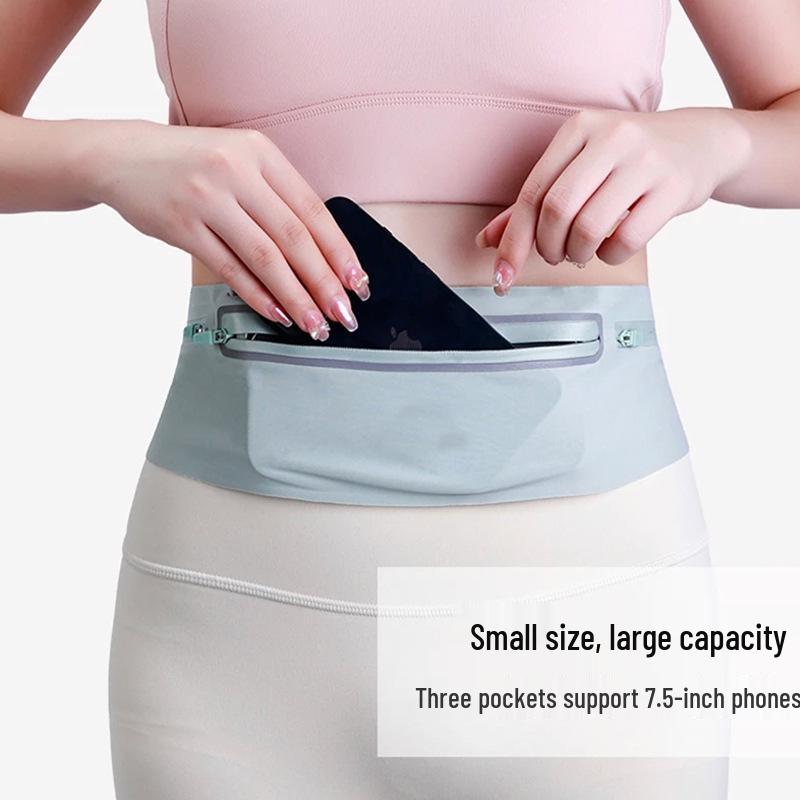 Ultra-thin Lycra Waterproof Waist Bag with Three Pockets for Men & Women