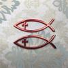 Religious Cross Car Window Stickers Waterproof Jesus Fish Badge Christian Ichthys Fish Sticker for Laptops Refrigerators