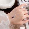 S925 Sterling Silver Necklace Women's Natural Stone Water Drop Pendant Crystal Stone Clavicle Chain Dress Accessories