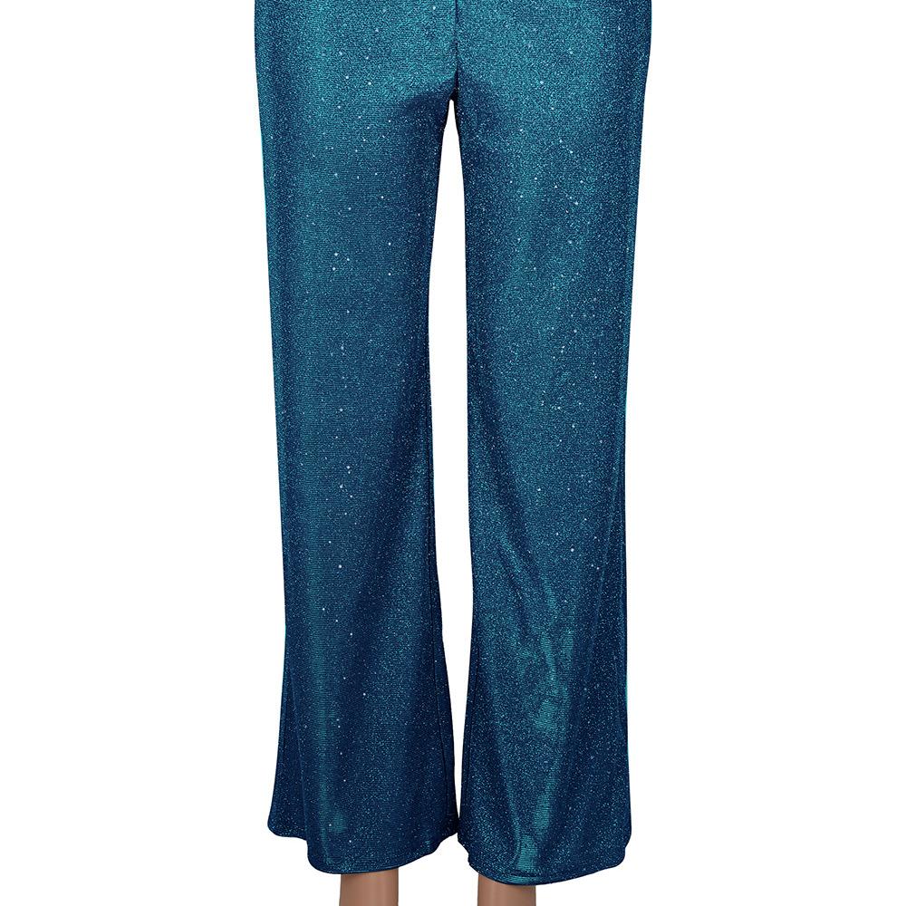 2025 Новые модные повседневные женские брюки с высокой талией, украшенные блестками, ретро-широкие брюки, свободные повседневные брюки с высокой талией