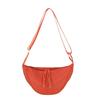 Solid Color Single Shoulder Bags Handbag Half-moon Bag Simple Hobo Crossbody Bag  Unisex