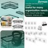 14 Pack Shower Caddy Adhesive Replacement, Strong Adhesive Shower Shelf and Hooks, No Drilling Adhesive for Shower Organizer, Soap Holder, Sponge