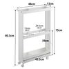 Yamazaki Jitsugyo product with casters Long item storage slim wagon with casters White W13 x D48 x tower slim rack gap storage 1713 (Yamazaki
