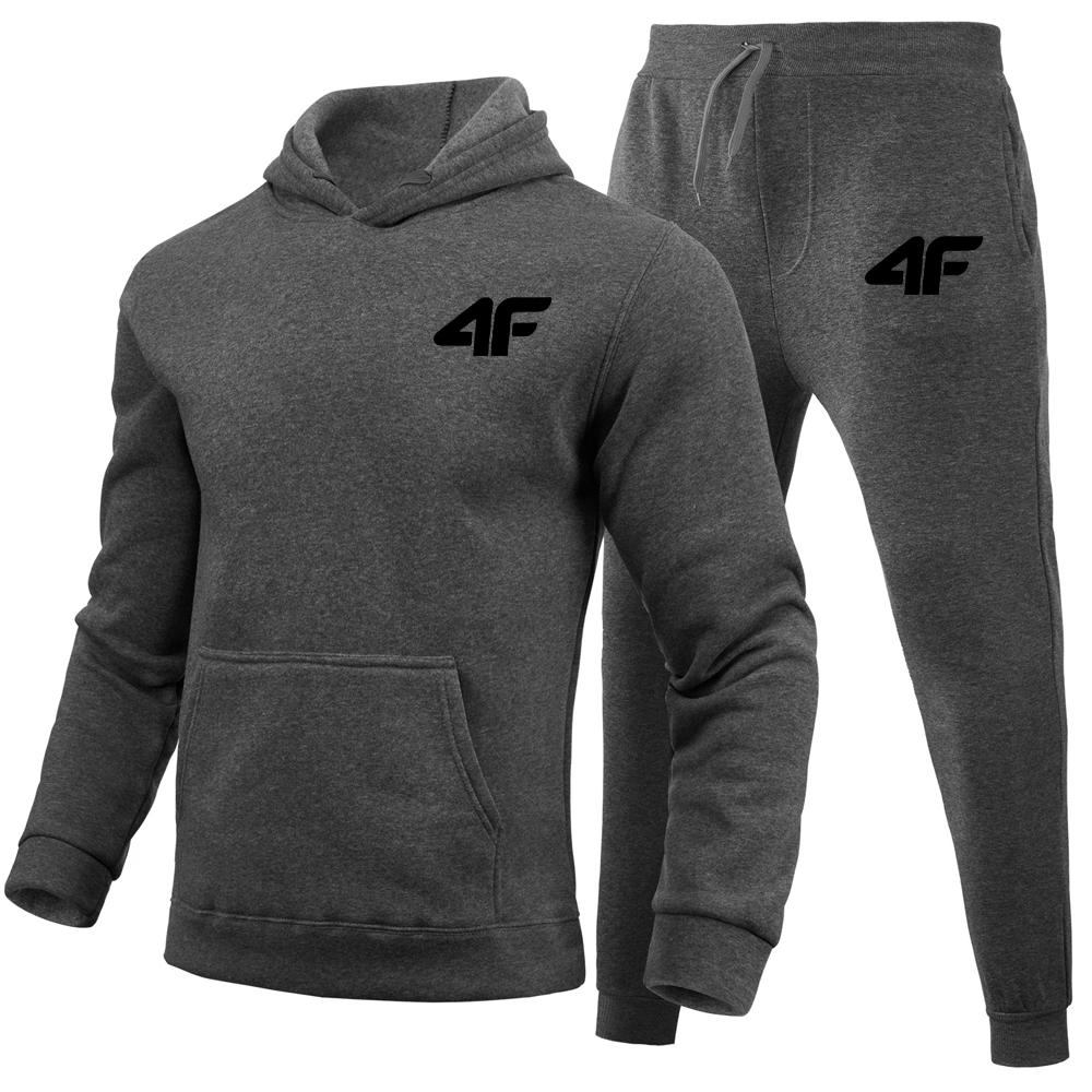 Comfortable Men's High Quality Sportswear Hoodie + Pants Suit Casual Sweatshirt Set