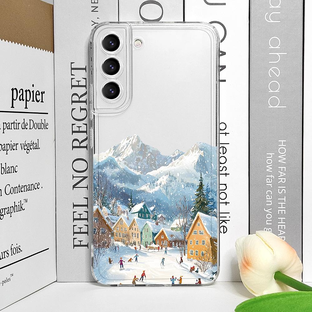 Креативный чехол для телефона с зимним горнолыжным поселком для Oppo Reno 13F 12 11 10 Pro Plus 8T A79 A58 A92 Find X3 Lite, прозрачный, мягкий