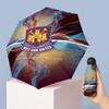 West Ham United Футбольный узор Печатный Мини 5 Складок 8 Спиц Компактный Зонт Ветрозащитный Водонепроницаемый Легкий Портативный Складной