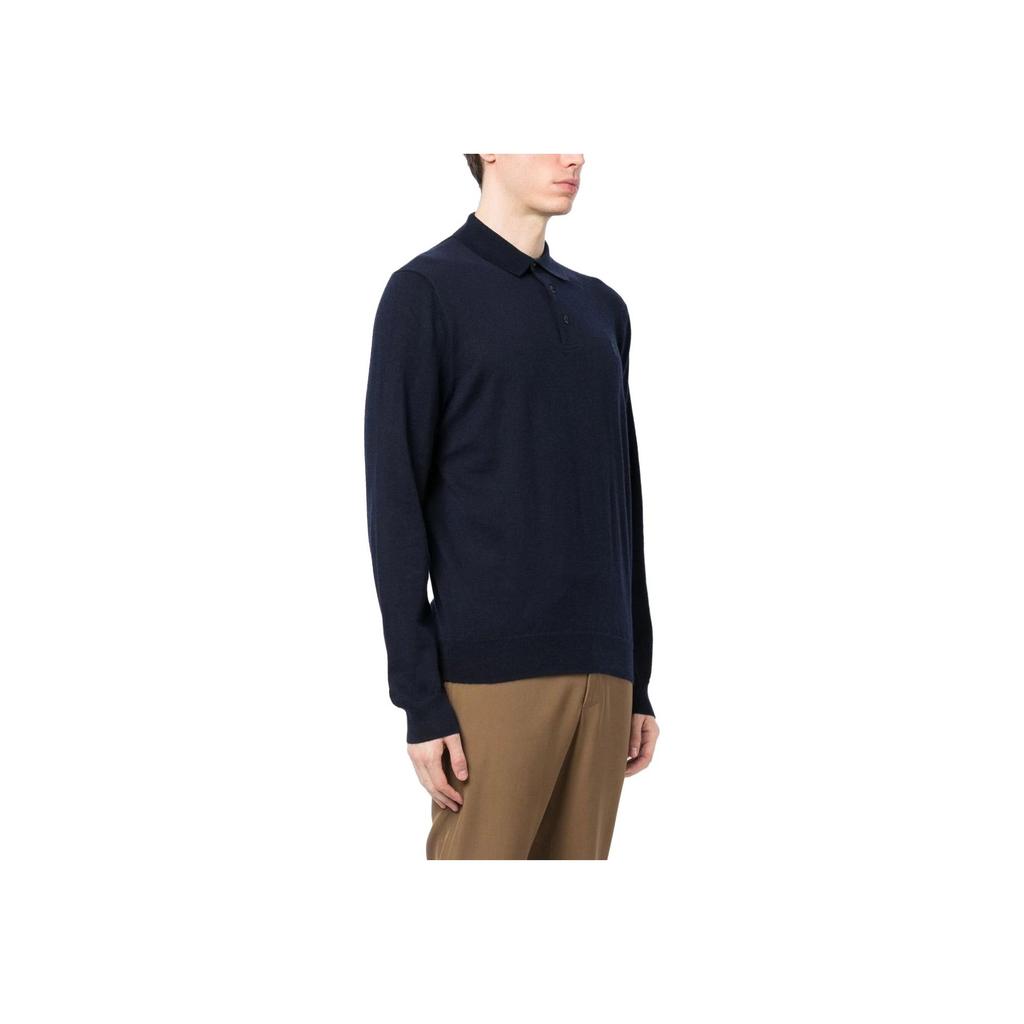 Polo Ralph Lauren Solid Logo Вышитый длинный рукав трикотажная рубашка поло мужские топы синий 710876852-003