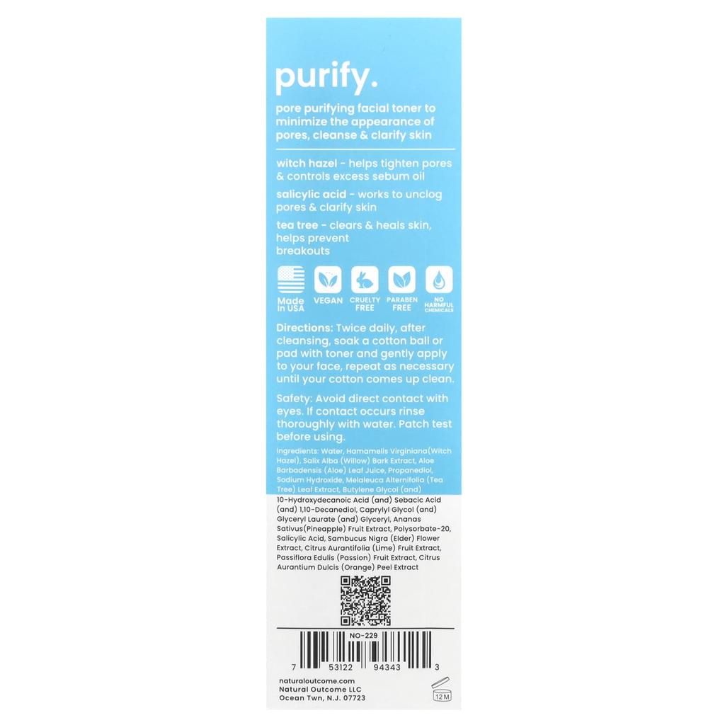 Natural Outcome Teen Skin, Pore Purifying Toner, 150ml (5oz)