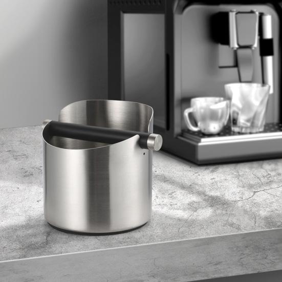 Кофейный стаканчик Knock Box Простота использования Удобная очистка Съемная перекладина с противоскользящей накладкой Защита от брызг Скошенный дизайн Нержавеющая сталь Espresso Knock