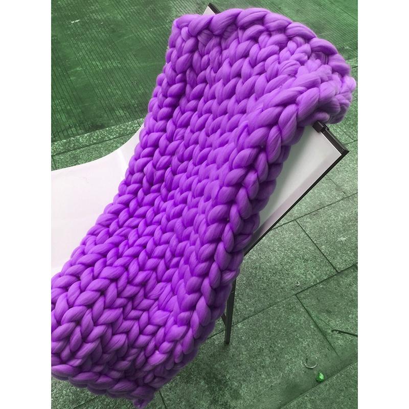 Large Soft Chunky Knitted Thick Wool Blanket With Versatile Colors For Cozy Comfort