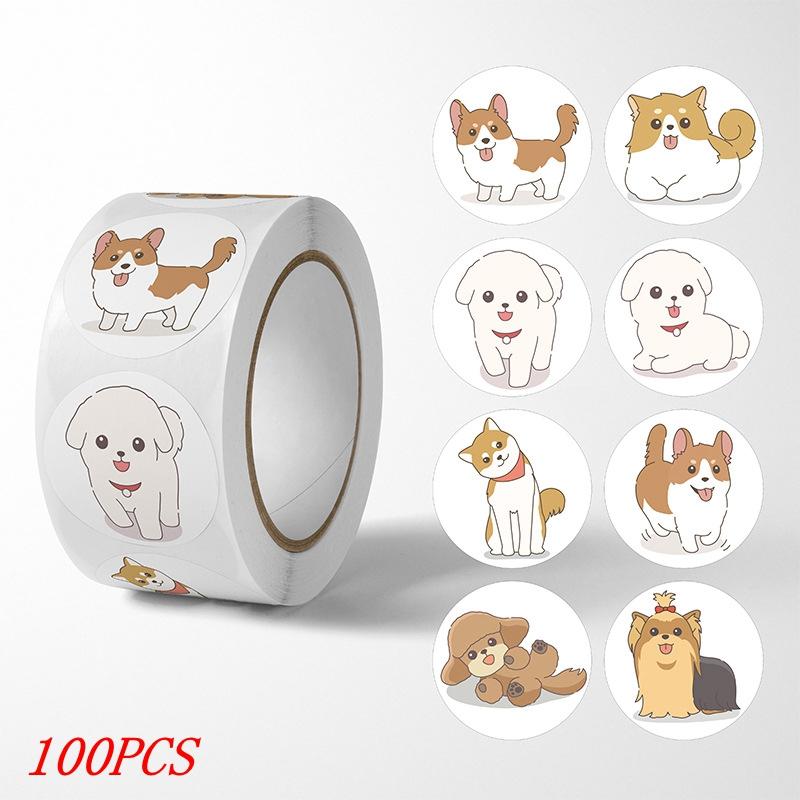 50-500pcs Kids Reward sticker puppy dog Pattern encouragement stickers for Teachers Cute Animals Stickers Stationery Stickers