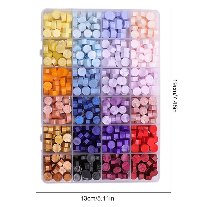 Портативный набор восковых печатей, восковые штампы для запечатывания писем, красочные восковые бусины, плавильный инструмент для начинающих и любителей бумажного творчества