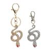 Keychain Shiny Rhinestones Snake Shape Key Ring Decorative Car Key Holder Bag Luggage Key