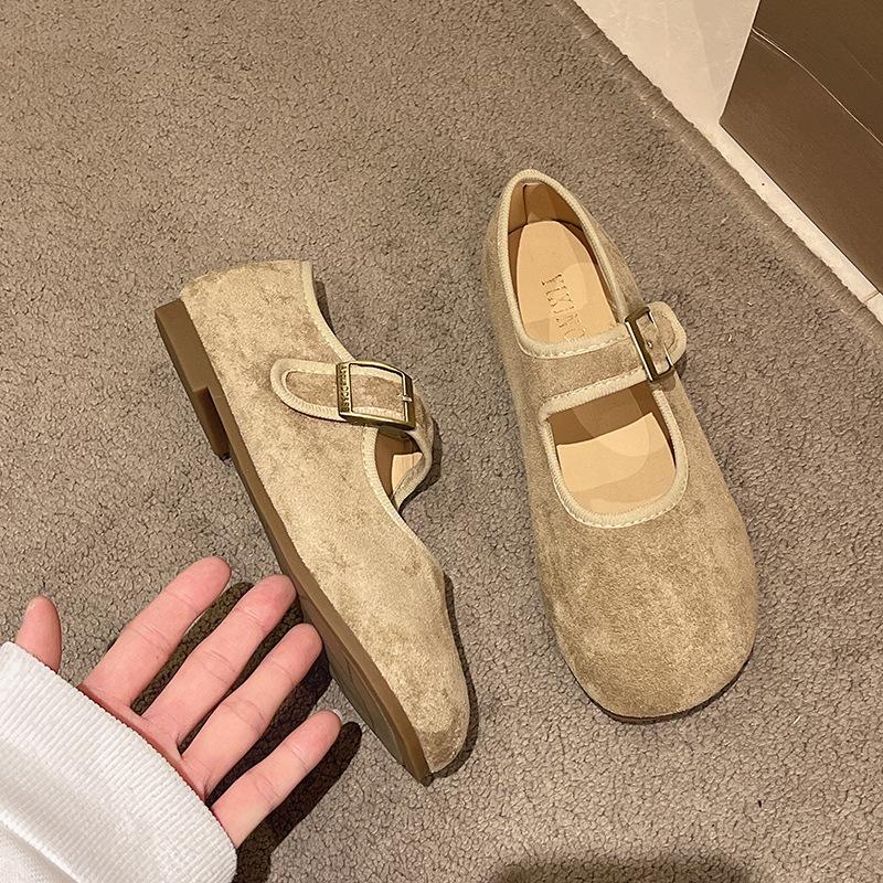 Легкие и дышащие туфли-лодочки в стиле ретро на низком каблуке с закругленным носком, женские туфли-лодочки 2025 года на весну и осень с юбкой и круглым носком