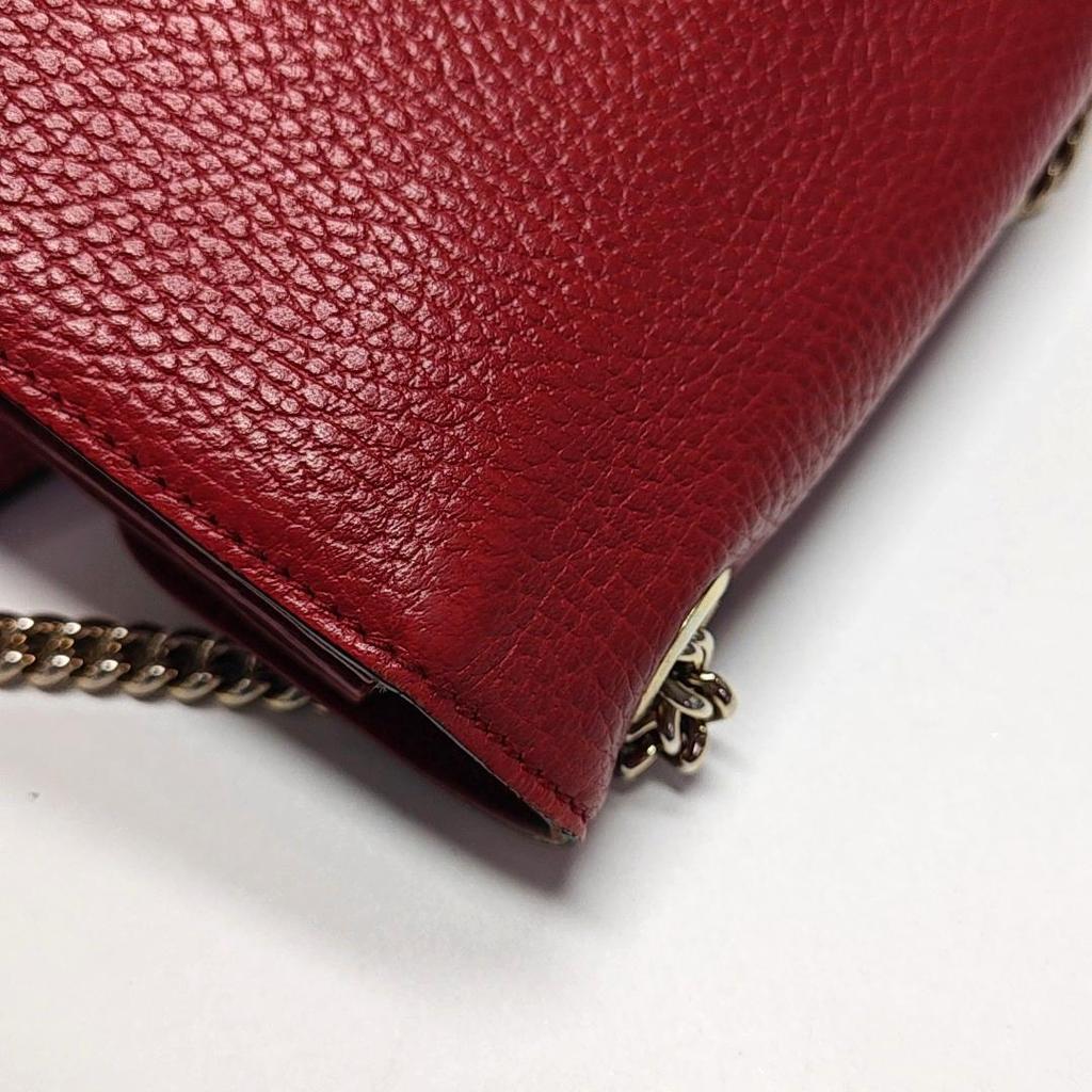 [Pre-Owned] Gold Double G Chain Shoulder Strap Crossbody Accordion Bag - Very Good #SRO28O