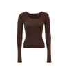 VEROMODA Women's 2026 Autumn Merino Wool Blend Round Neck Relaxed Long Sleeve Knit Top
