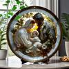 Jesus Holy Family" Round Wooden Wall Art, Perfect for Home & Office Decor, Living Room, Bathroom, Bedroom, Garage, Bar, Cafe