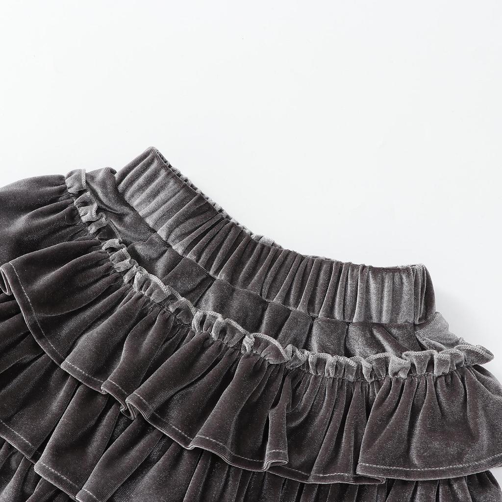 Юбка для девочек осень/зима 2024 из шерсти в складку - корейский стиль