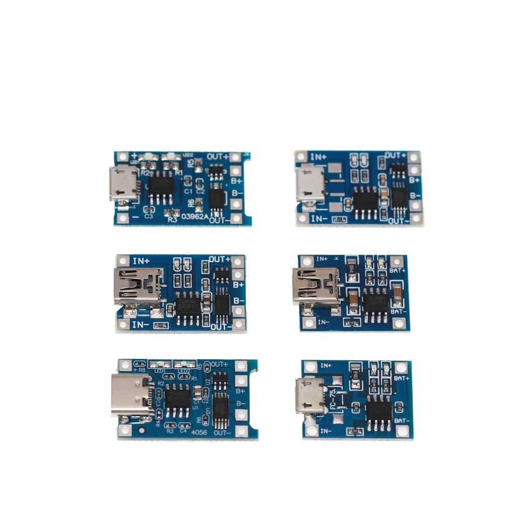 1A Type-C/Micro/USB 5V 1A 18650 TP4056 Плата модуля зарядного устройства для литиевой батареи с двойной защитой
