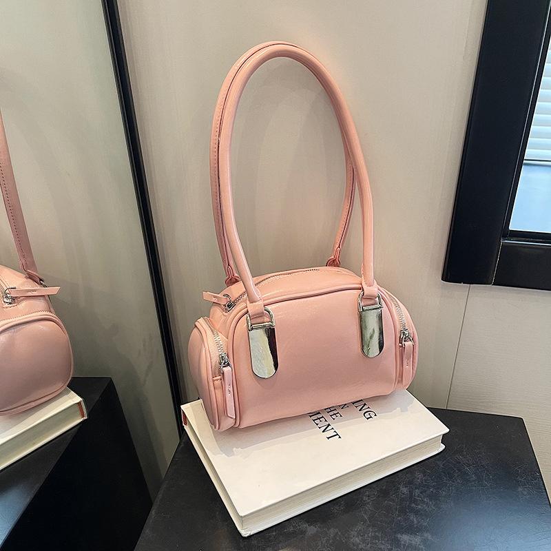 Versatile PU Leather Tote for Women Red Underarm Bags Single Shoulder Shopping Travel Traveler's Pack Simple Fashionable New