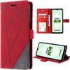 Case for Samsung Galaxy A14 5G-4G, Retro Shockproof PU Leather Protection with Card Holder and Stand Function Red