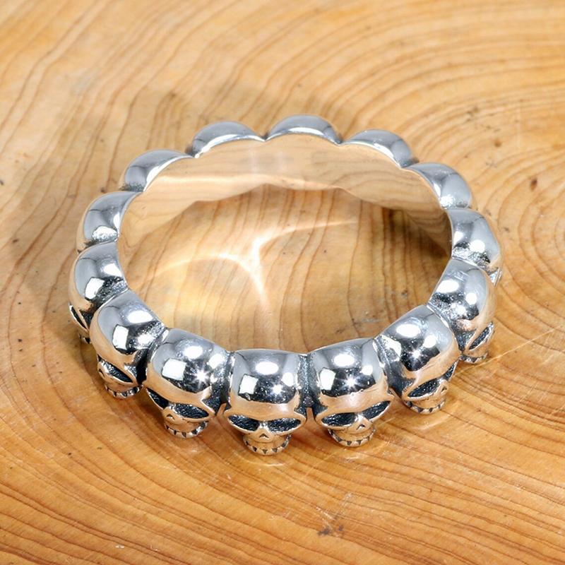 Мужские и женские кольца с черепом, ретро, цвет античное серебро, готические кольца на палец с головой черепа, парные аксессуары, панк, хип-хоп ювелирные изделия