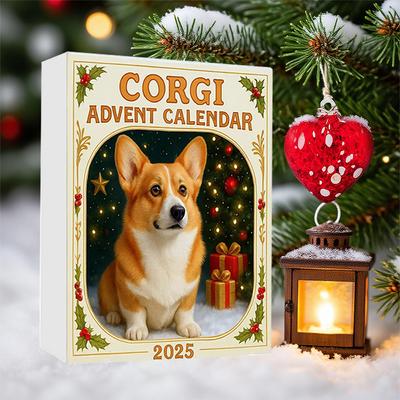 Адвент-календарь Coigi 2025, 24 дня до Рождества, с милыми мини-украшениями-корги, Рождественский набор украшений на тему собак для декора дома