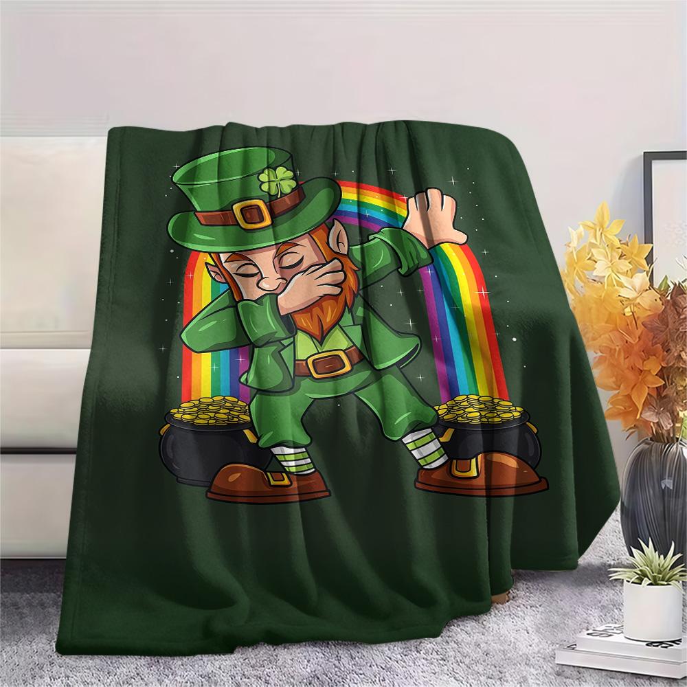 St. Patrick's Day Print Flannel Blanket, High quality Comfortable for All Seasons, Home Decor, Warmth and Comfort