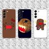 Милый чехол для телефона Domo-kun для Samsung S24,30,21,22,23,20 FE,lite,PIus,Ultra,5G,Note,9,10 Прозрачный чехол