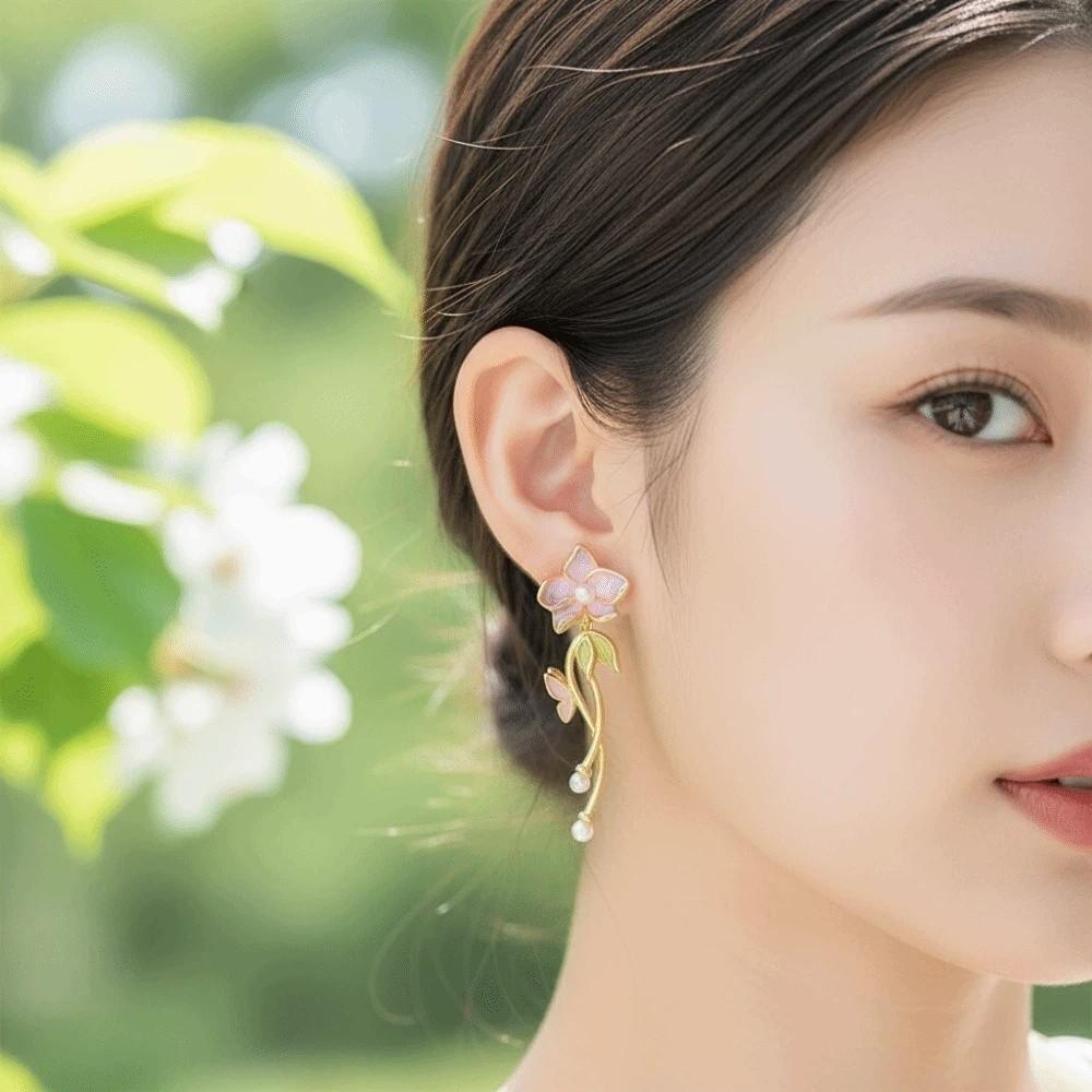 1 пара Элегантные серьги-цветы из эмали, ювелирные изделия, серьги с каплями глазури, для отпуска на море